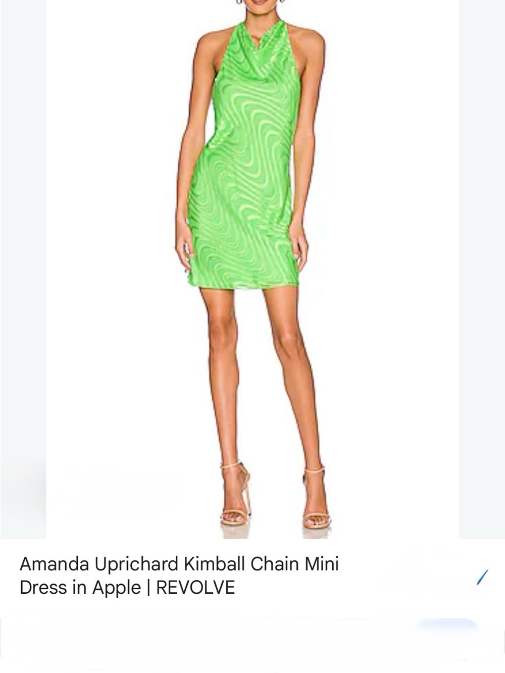 Amanda Uprichard Neon Green Halter Mini Dress